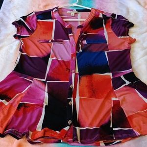 Dana Buchman Button Up Top Size Medium